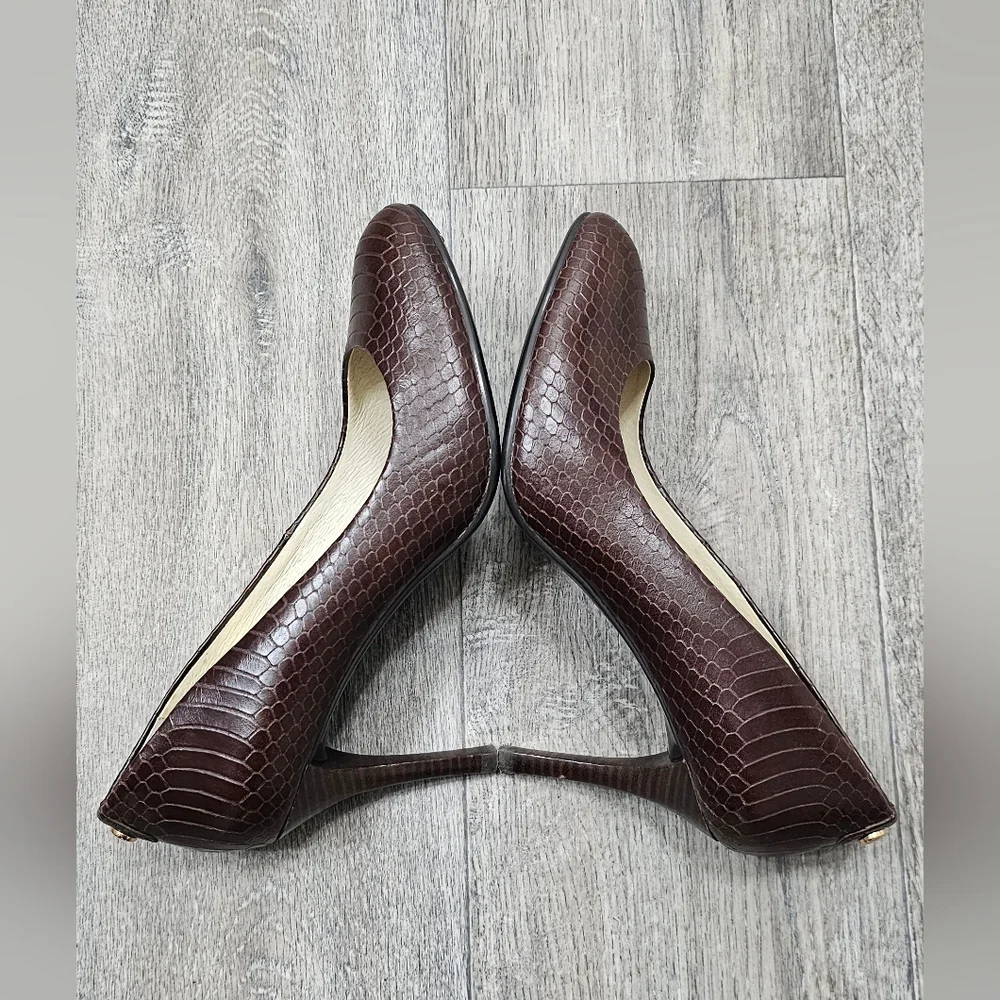 Michael Kors GP14F Brown Snake Skin Heels-Size 5M